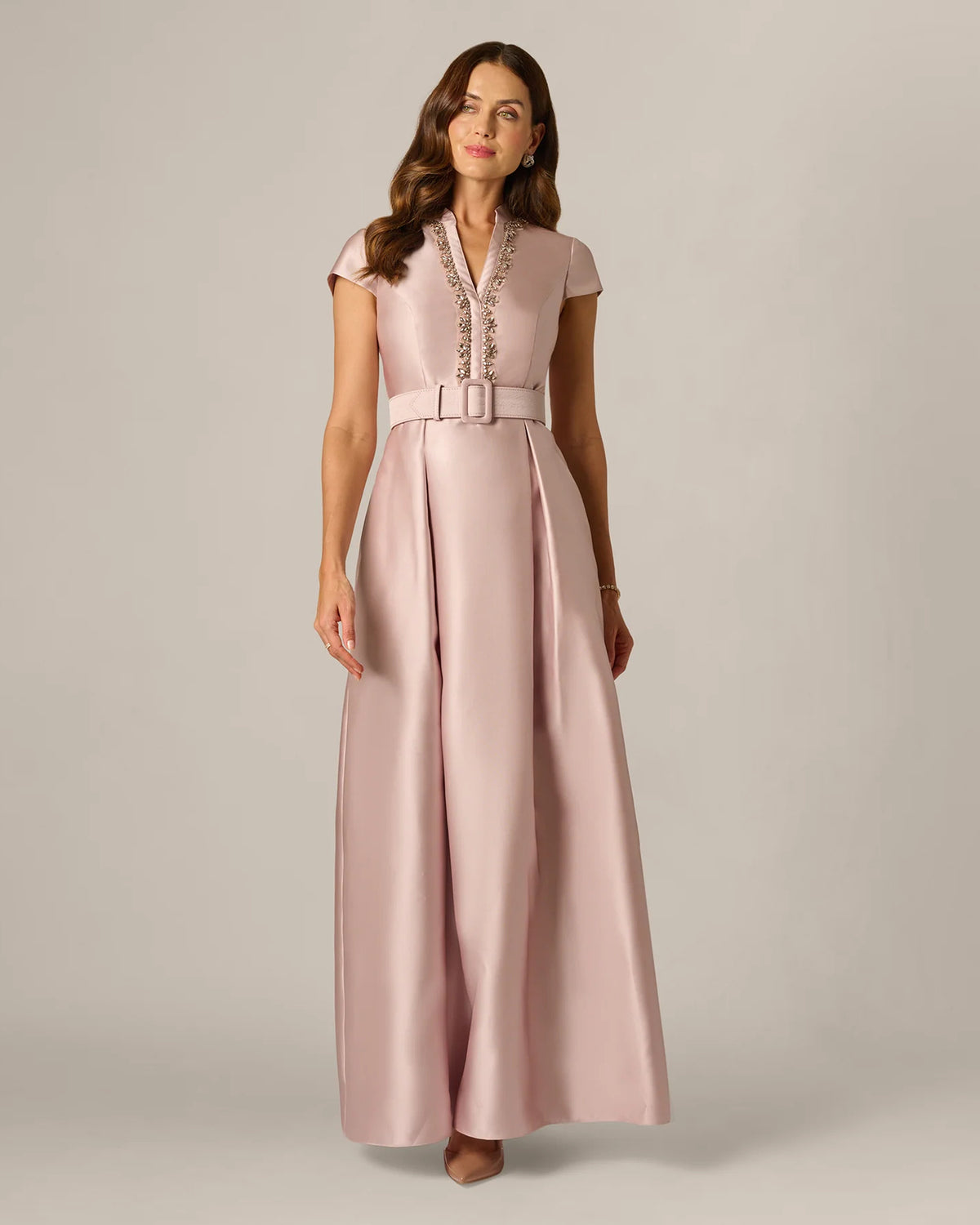 cap-sleeve a-line maxi mother of the bride dress - image 3