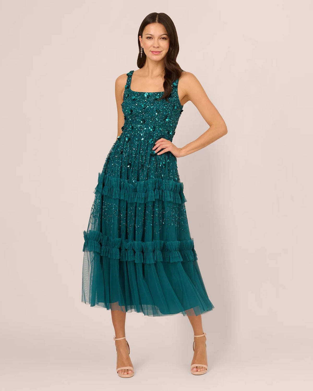 sleeveless a-line midi mother of the bride dress - image 3
