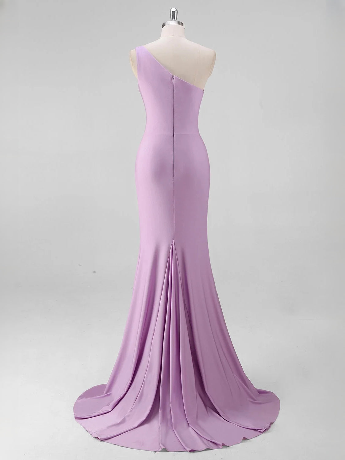 Lavender maxi prom dress, alternate view showing the dress shape and hem