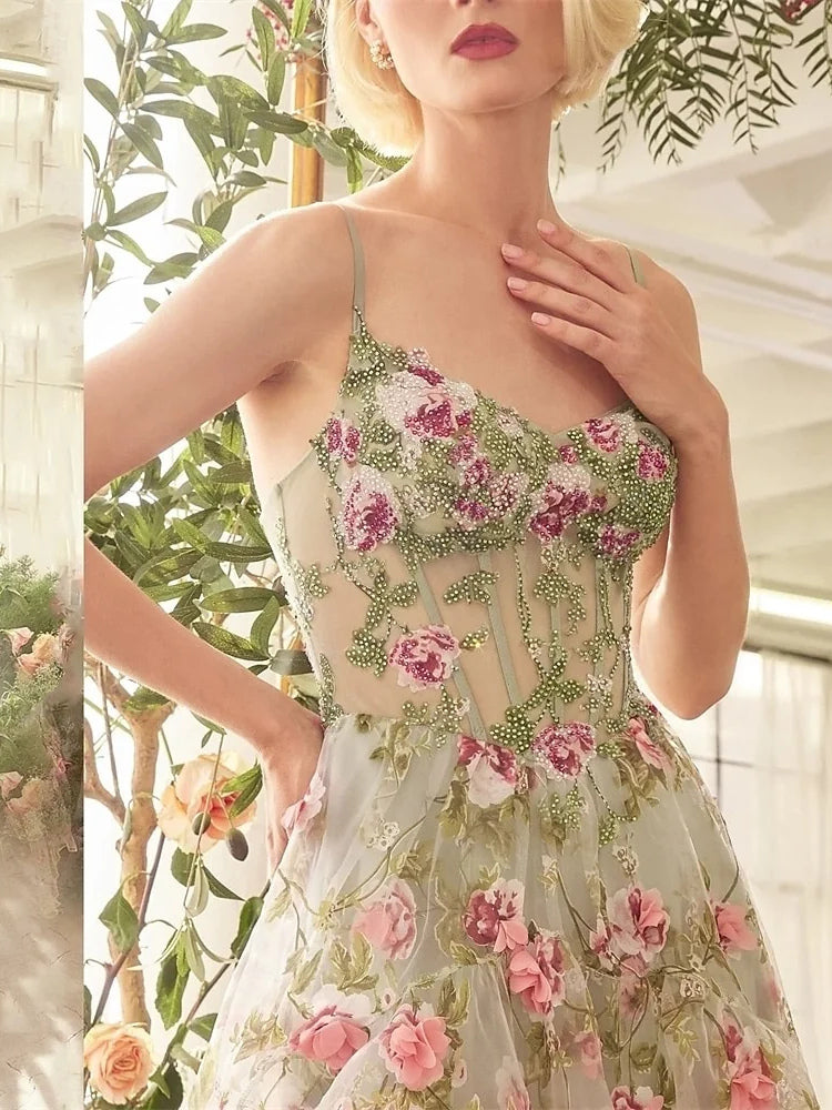 Mint Green floor-length prom dress, alternate view showing the dress shape and hem