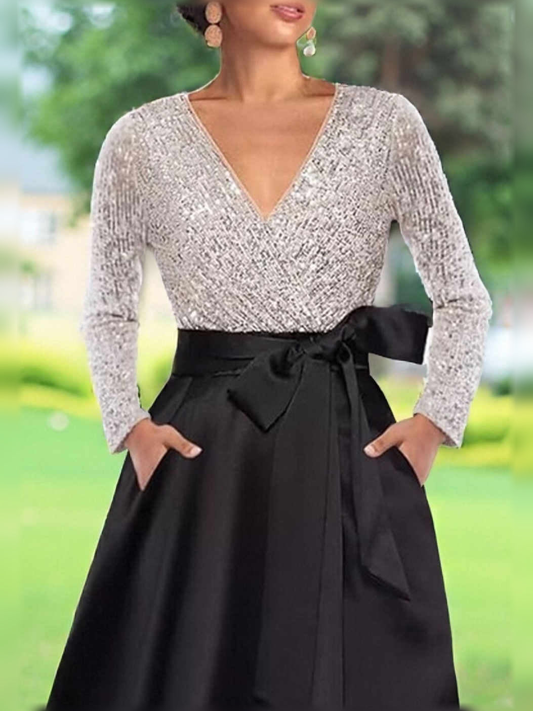 Eggplant a-line floor-length formal dress with sequins, alternate view