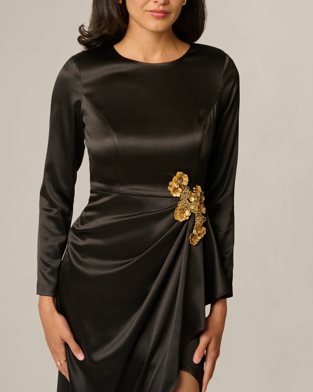 spaghetti strap a-line maxi mother of the bride dress - image 3