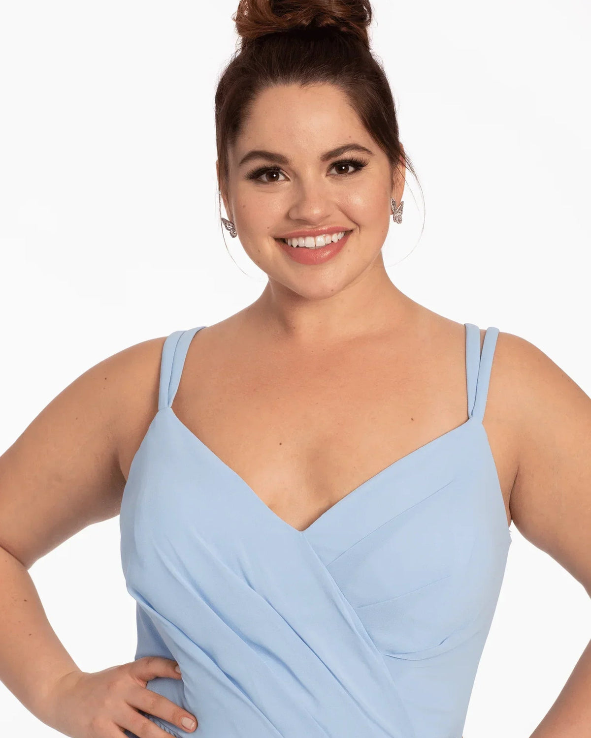 spaghetti strap a-line maxi homecoming dress - image 3