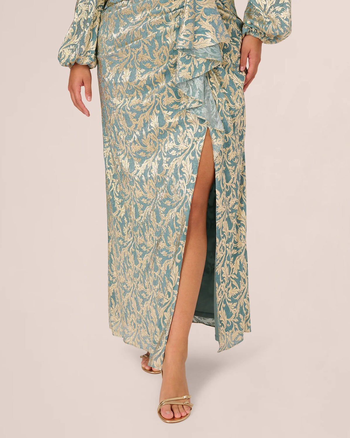 long-sleeve a-line maxi mother of the bride dress - image 3