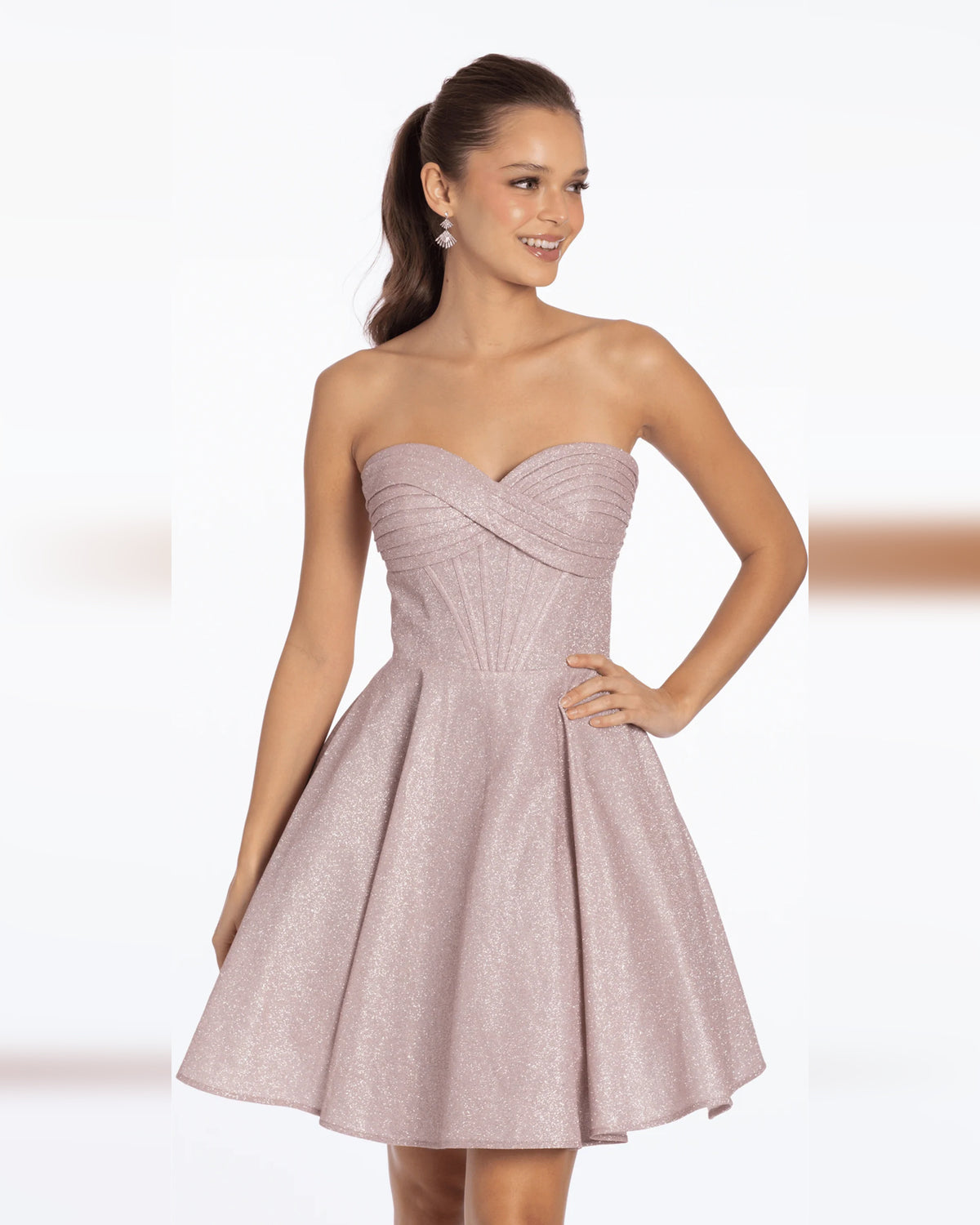 strapless fit-and-flare maxi homecoming dress - image 3