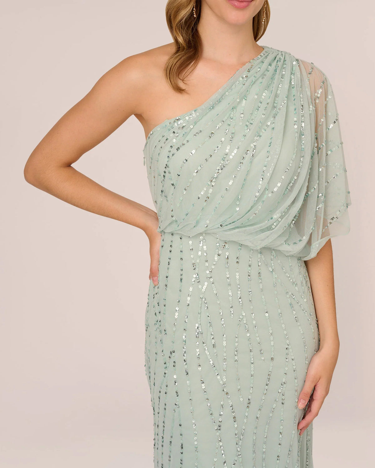 one-shoulder a-line maxi mother of the bride dress - image 3