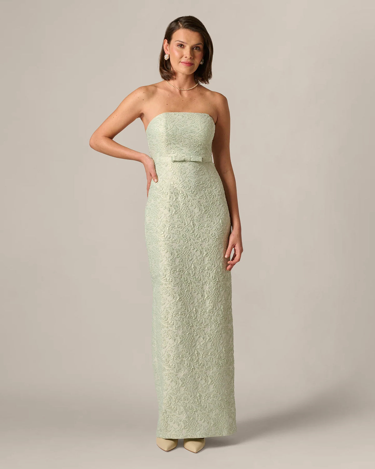 strapless sheath maxi mother of the bride dress - image 3