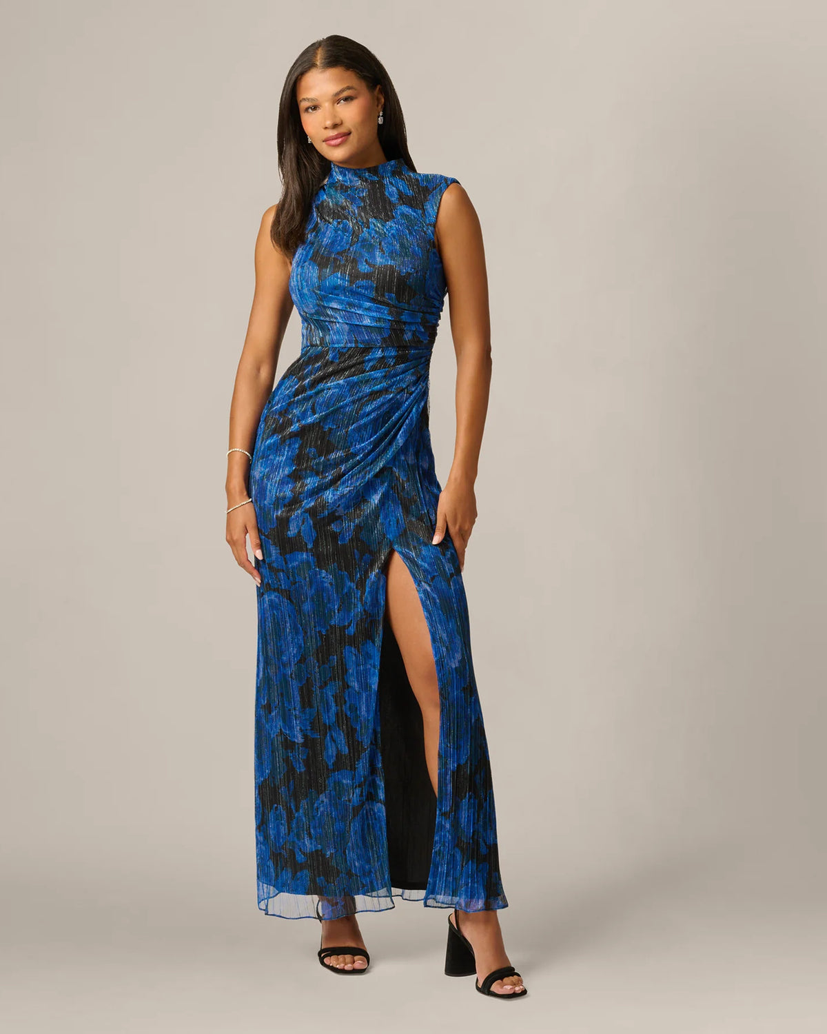 spaghetti strap a-line maxi mother of the bride dress - image 3
