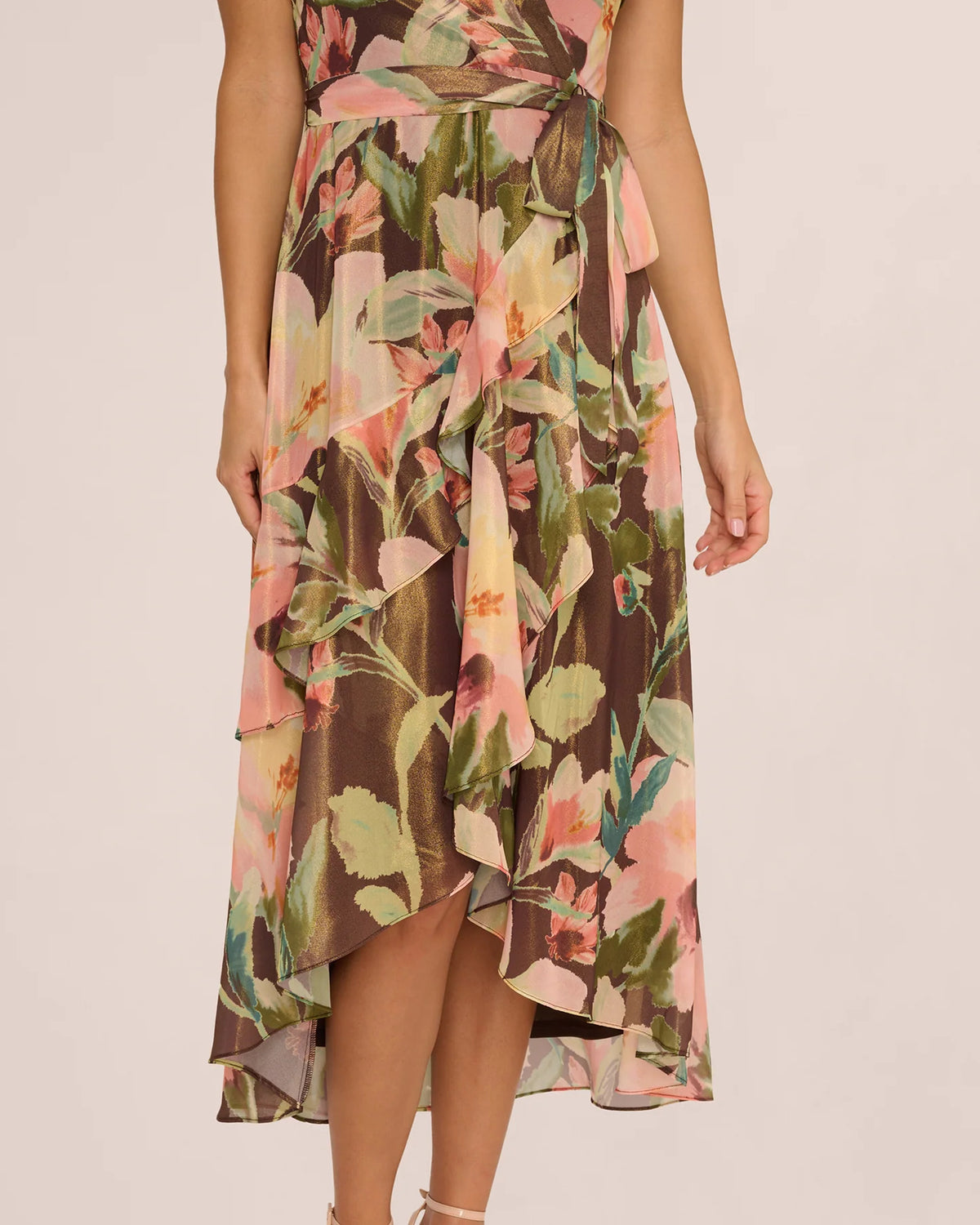 flutter-sleeve a-line midi mother of the bride dress - image 3
