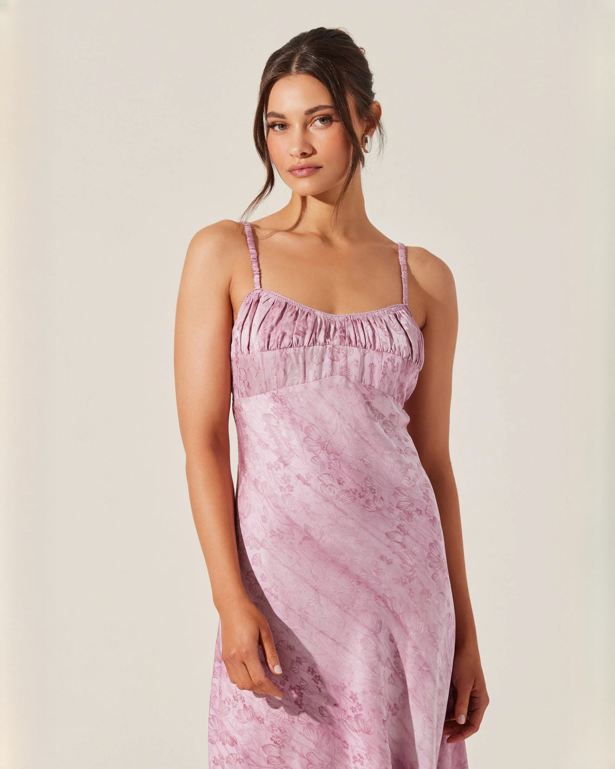 sleeveless mesh a-line midi bridesmaid dress - image 3