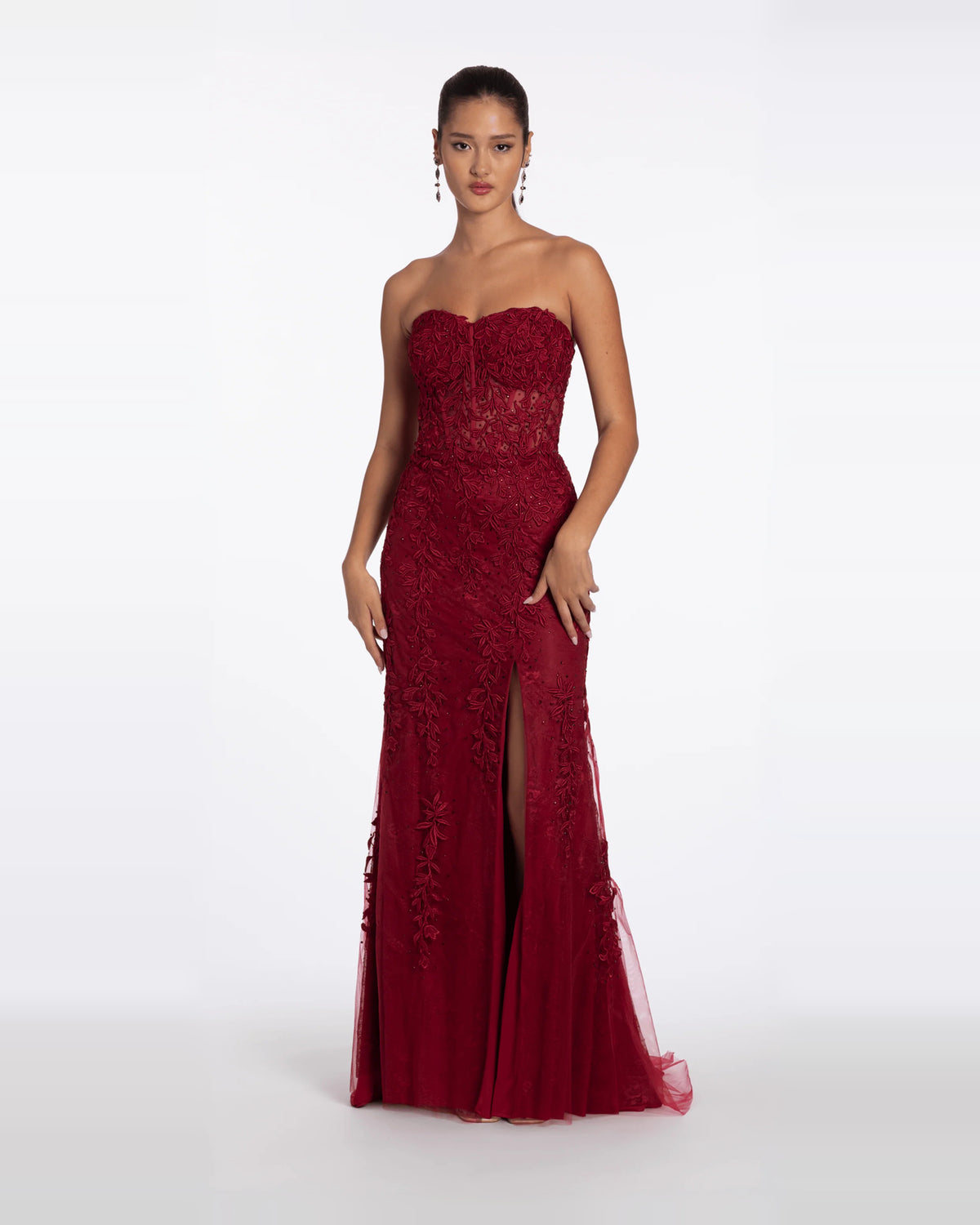 strapless column maxi prom dress - image 3