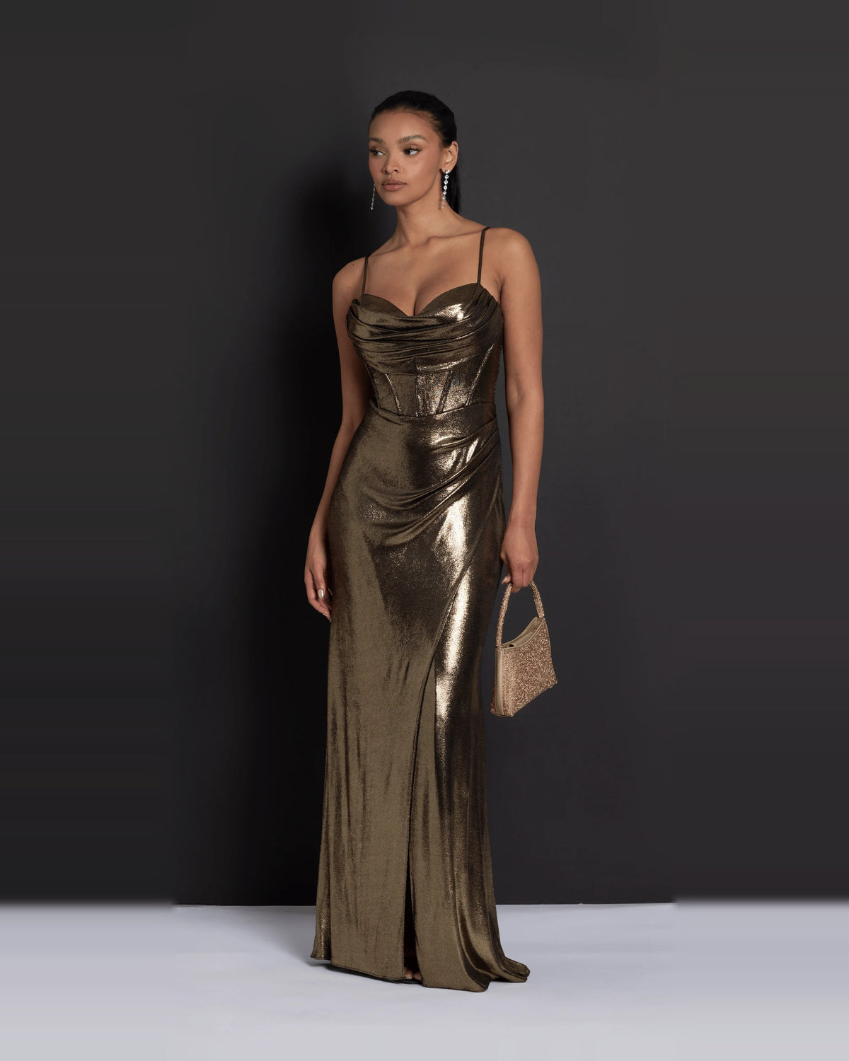 sweetheart column maxi prom dress - image 3
