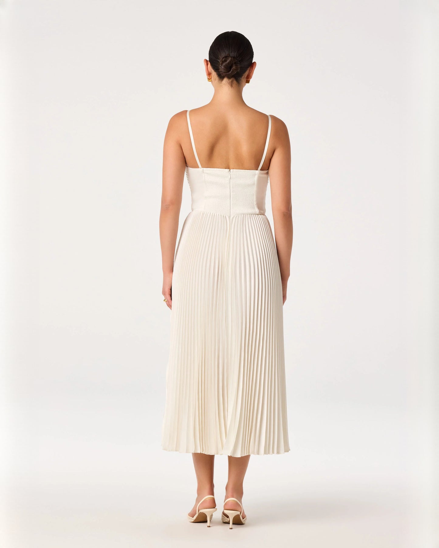 sweetheart chiffon a-line midi bridesmaid dress - image 3