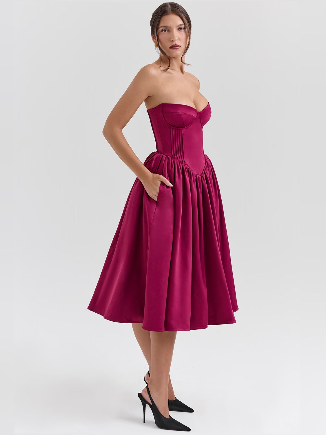 sale midi formal dress, alternate view showing the bodice