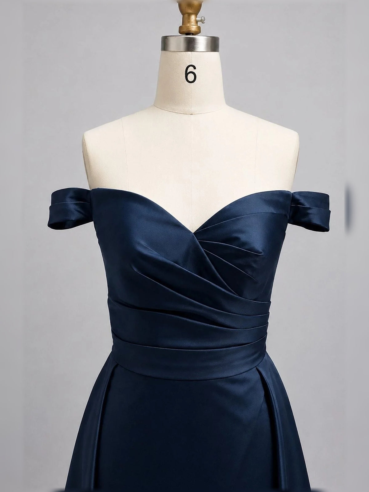 Navy Blue floor-length mother of the bride dress, alternate view showing the dress shape and hem