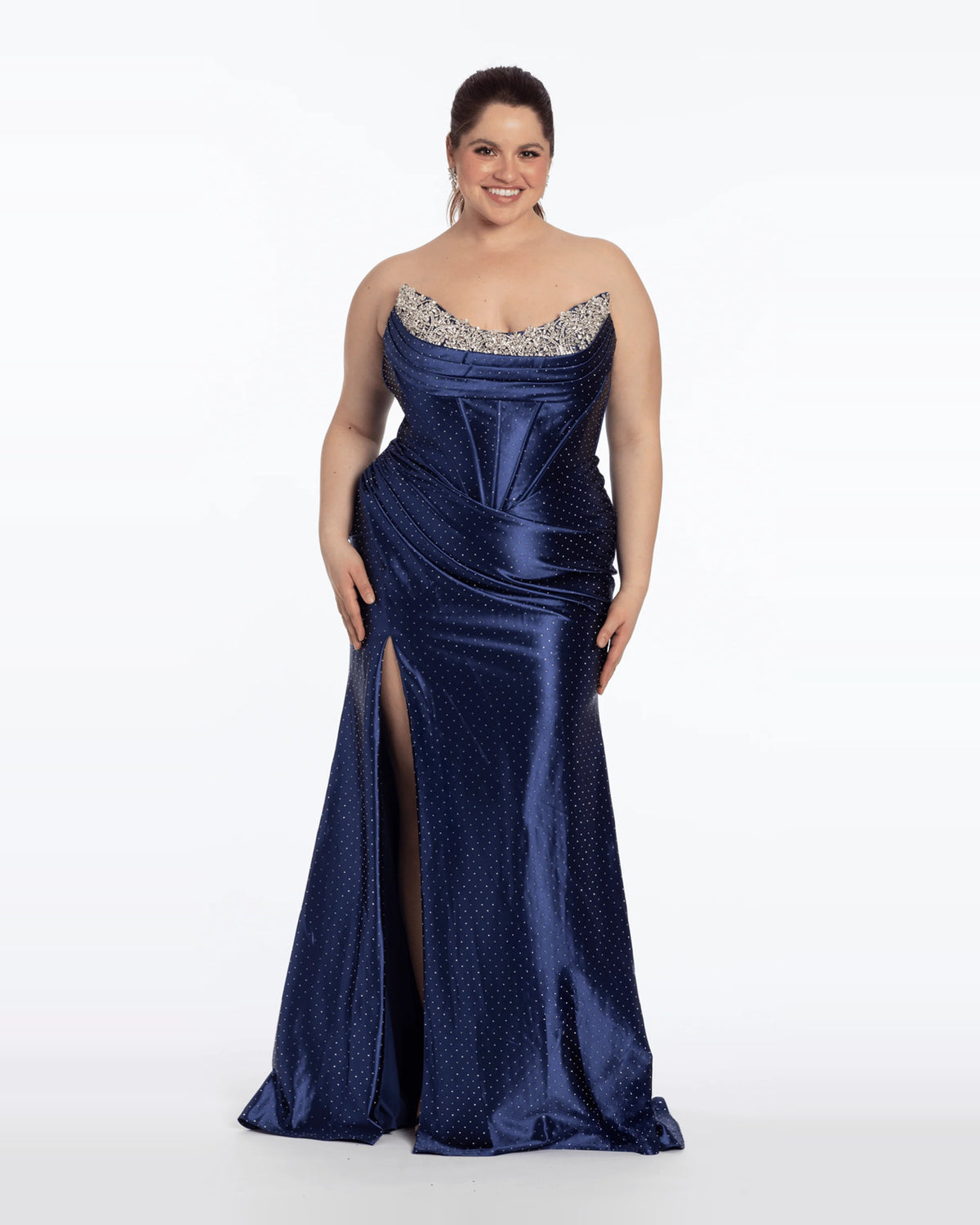 strapless column maxi prom dress - image 3