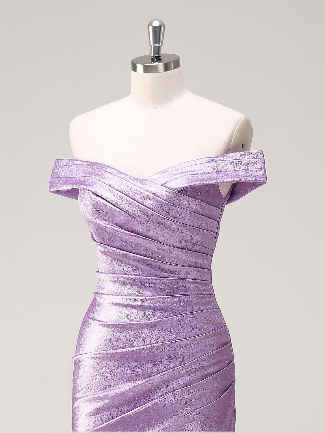 Lavender floor-length prom dress, alternate view showing the dress shape and hem