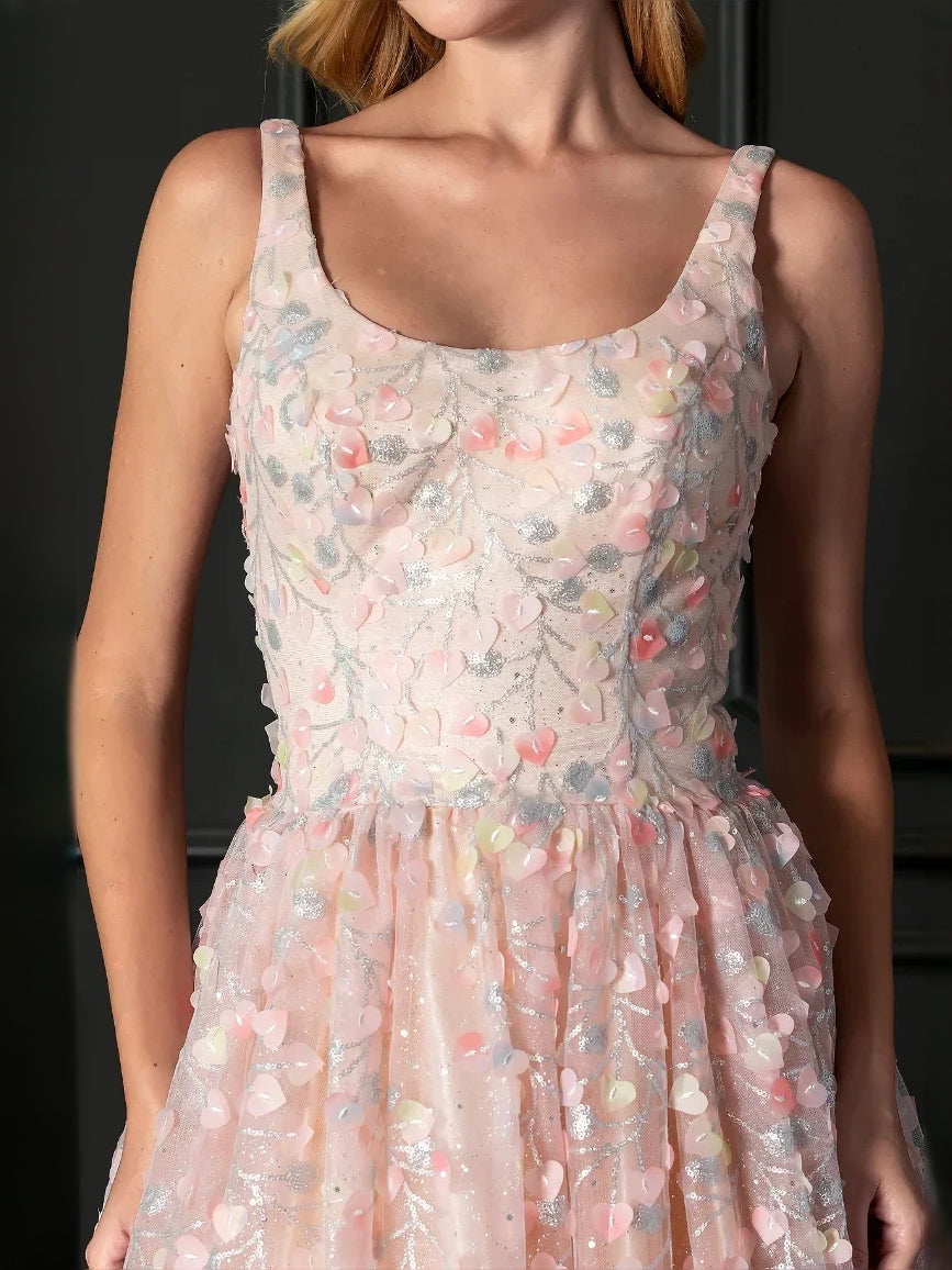 Blush Pink floor-length prom dress, alternate view showing the dress shape and hem