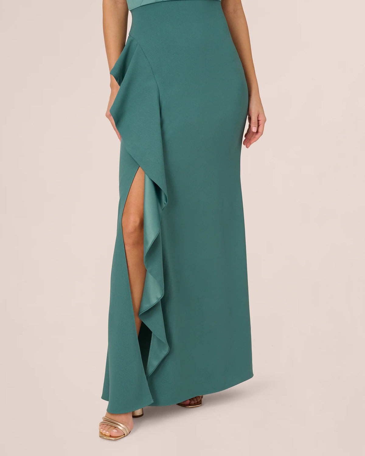 one-shoulder mermaid maxi mother of the bride dress - image 3