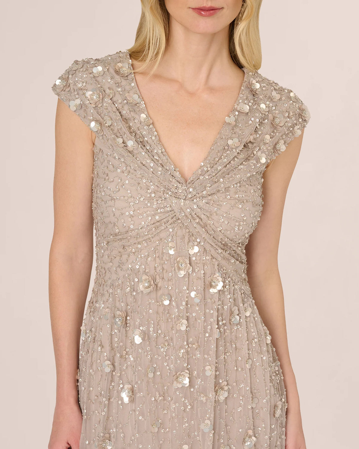 cap-sleeve a-line maxi mother of the bride dress - image 3