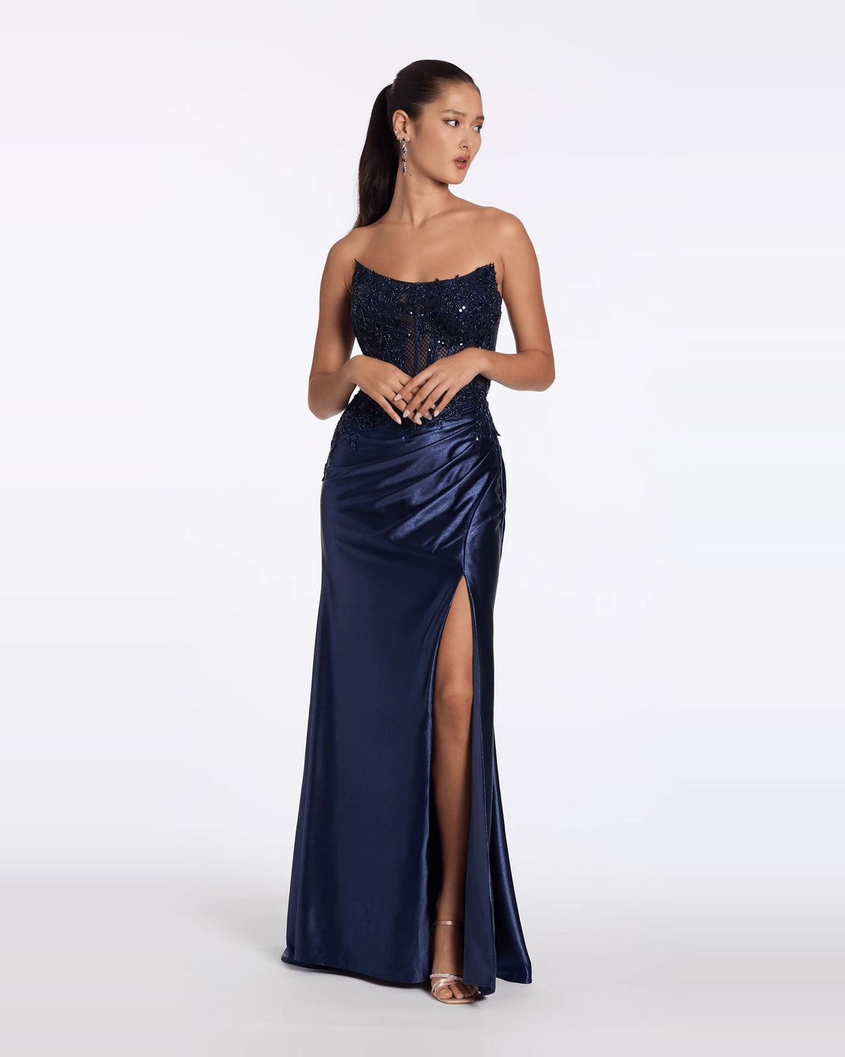 strapless trumpet maxi prom dress - image 3