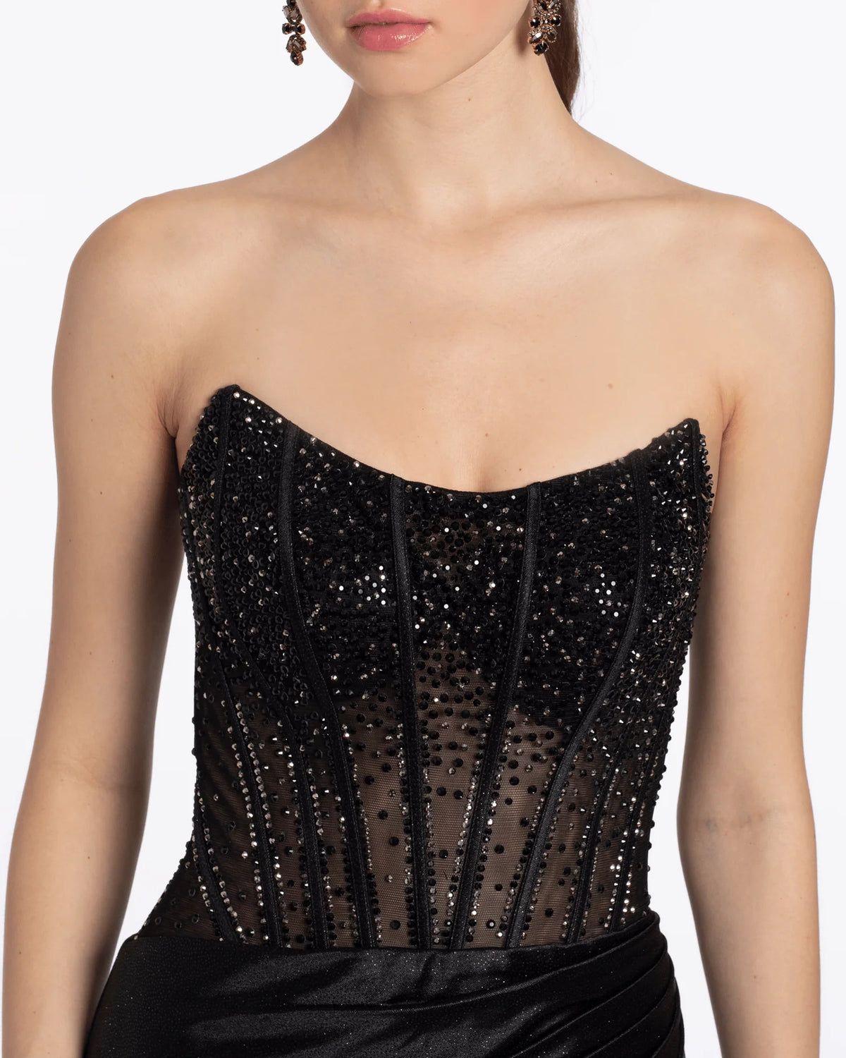 strapless column maxi prom dress - image 3