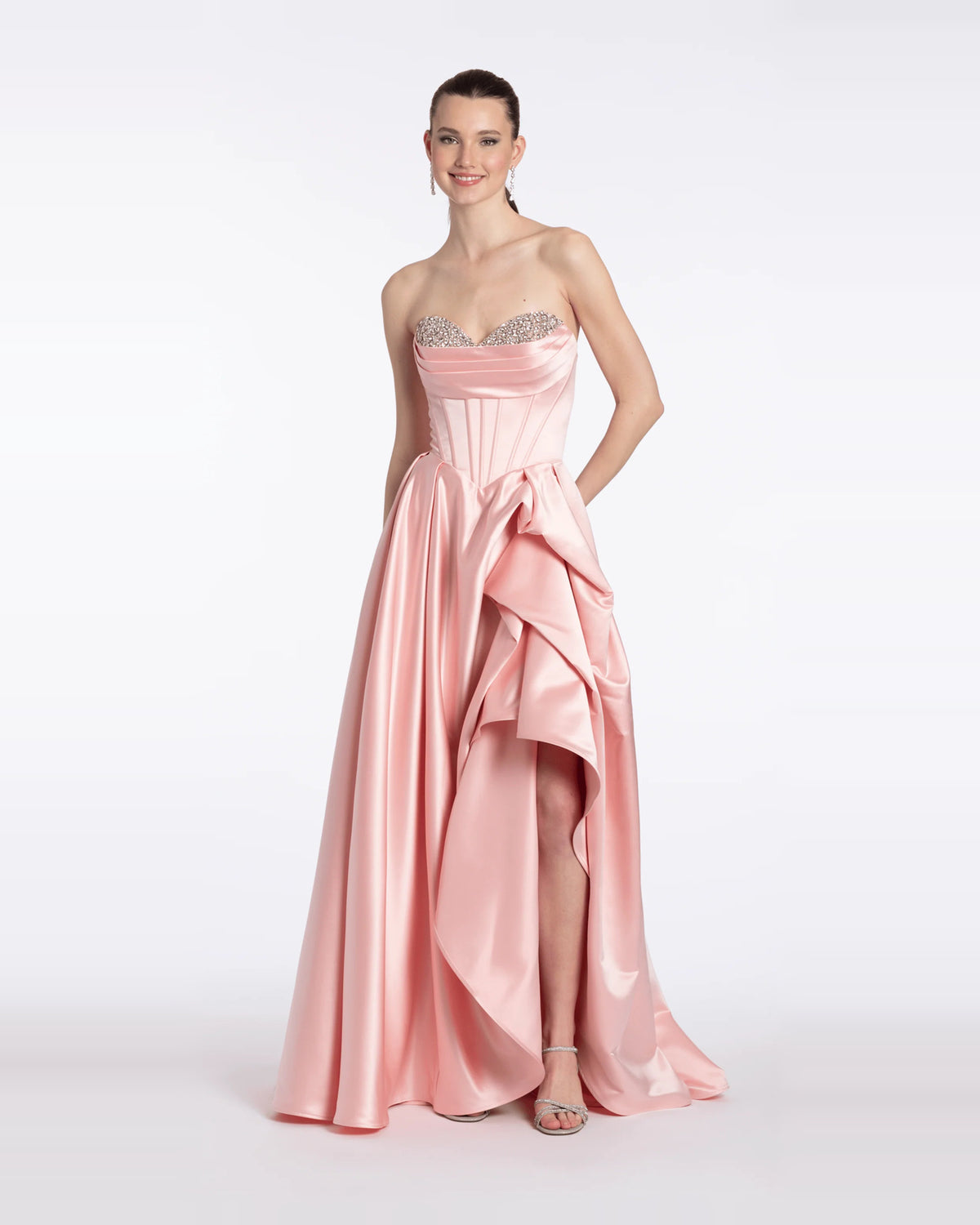 strapless a-line maxi prom dress - image 3