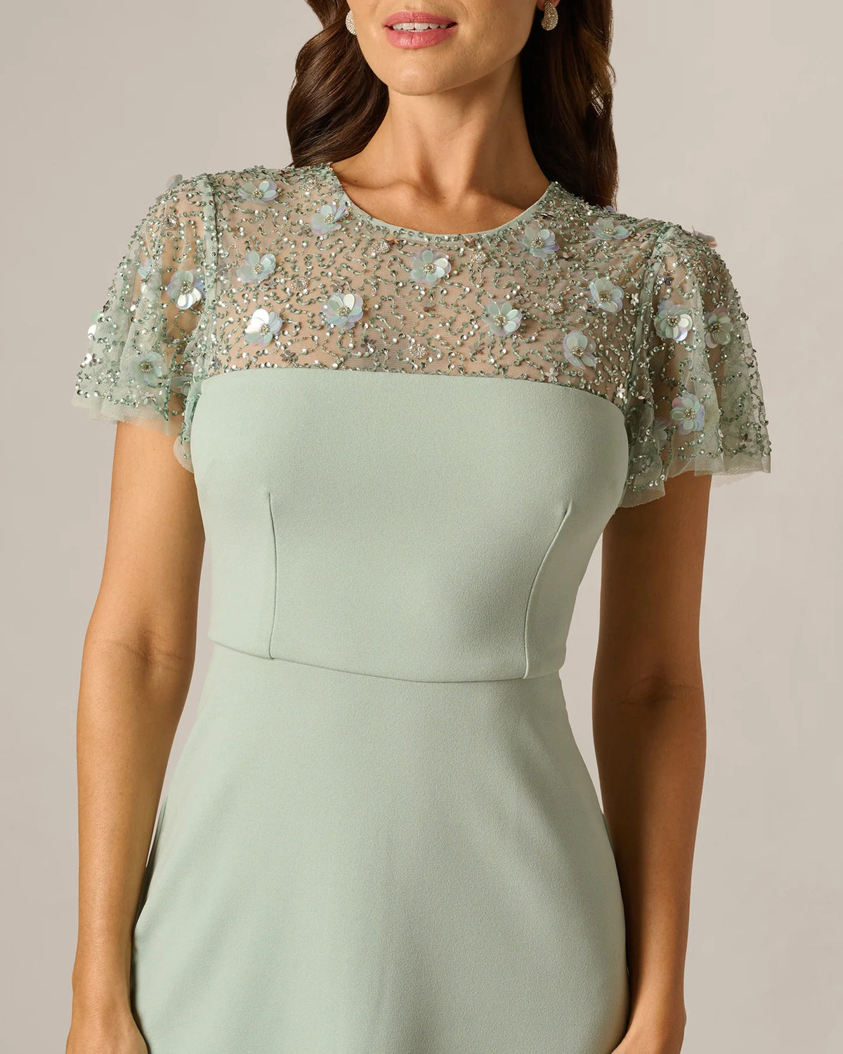 flutter-sleeve a-line maxi mother of the bride dress - image 3
