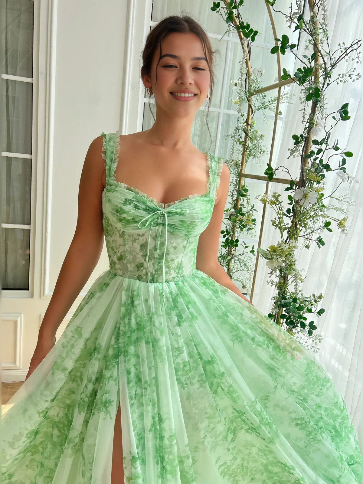 As Picture tea-length homecoming dress, alternate view showing the dress shape and hem