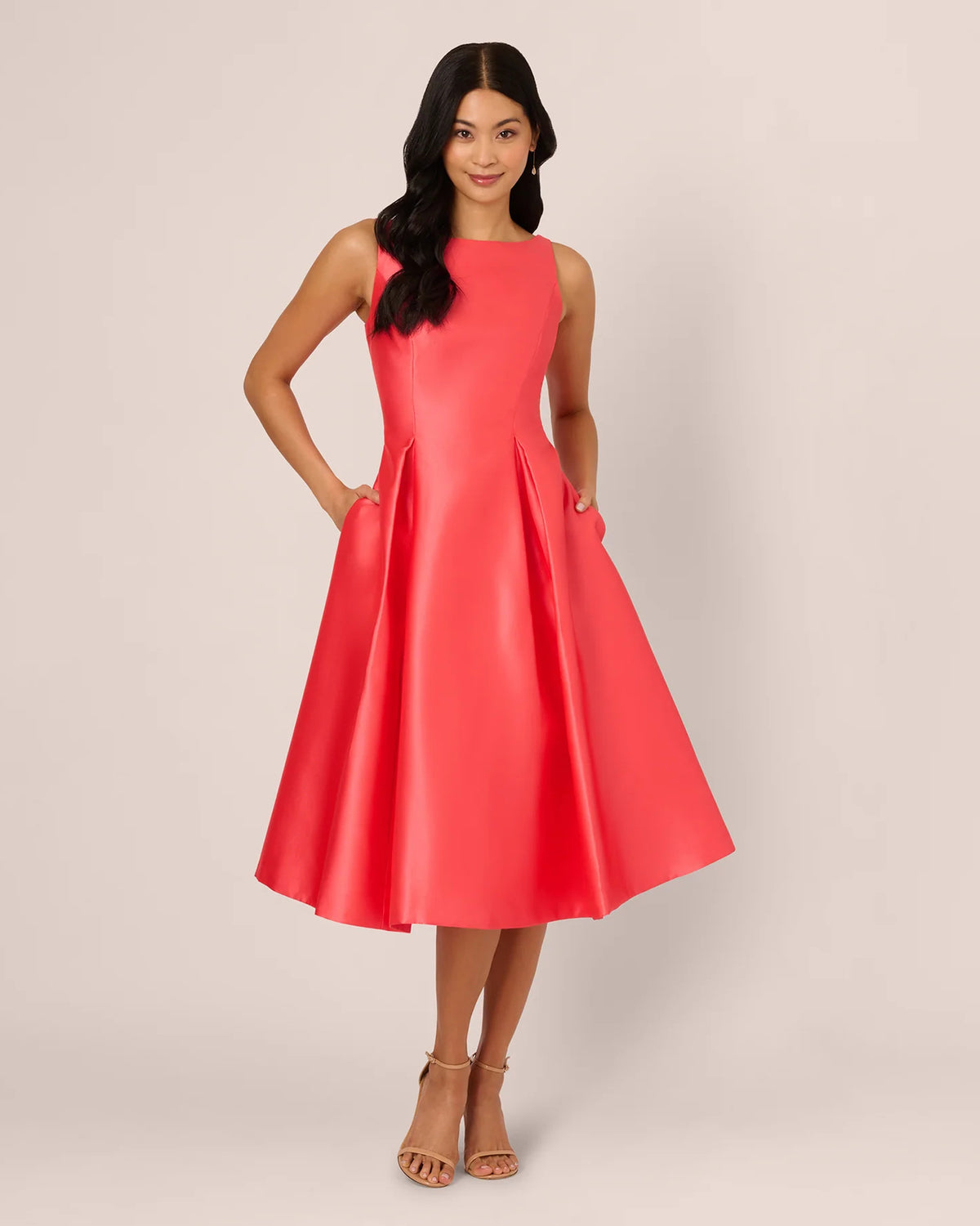 sleeveless fit-and-flare midi mother of the bride dress - image 3