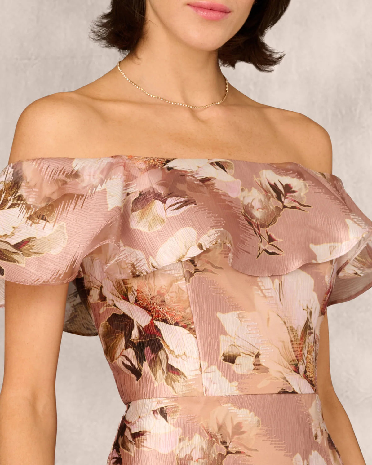 off-shoulder a-line maxi mother of the bride dress - image 3