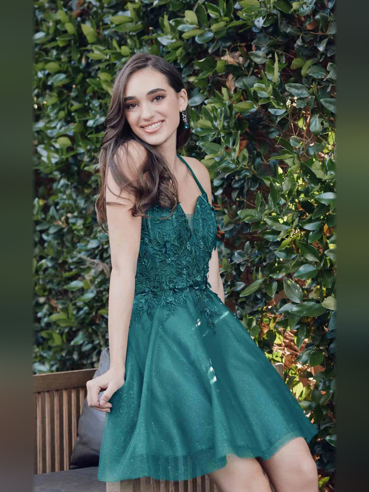 Royal Blue short homecoming dress, alternate view showing the dress shape and hem