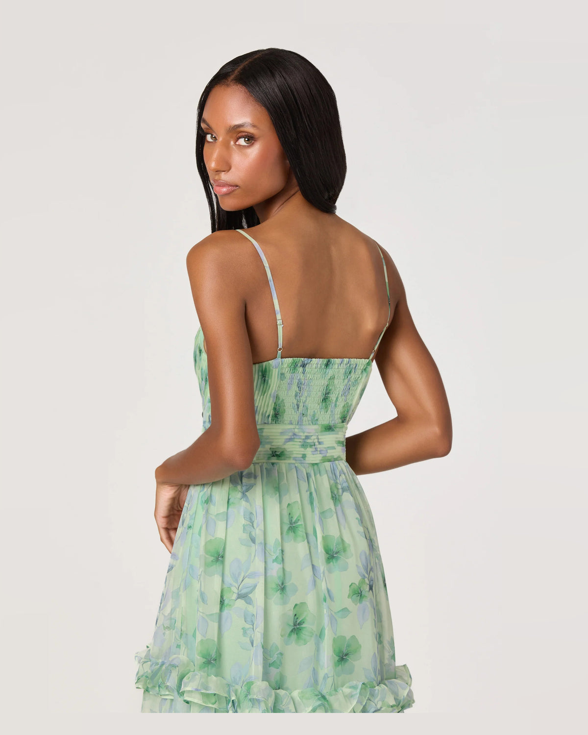 spaghetti strap a-line maxi homecoming dress - image 3