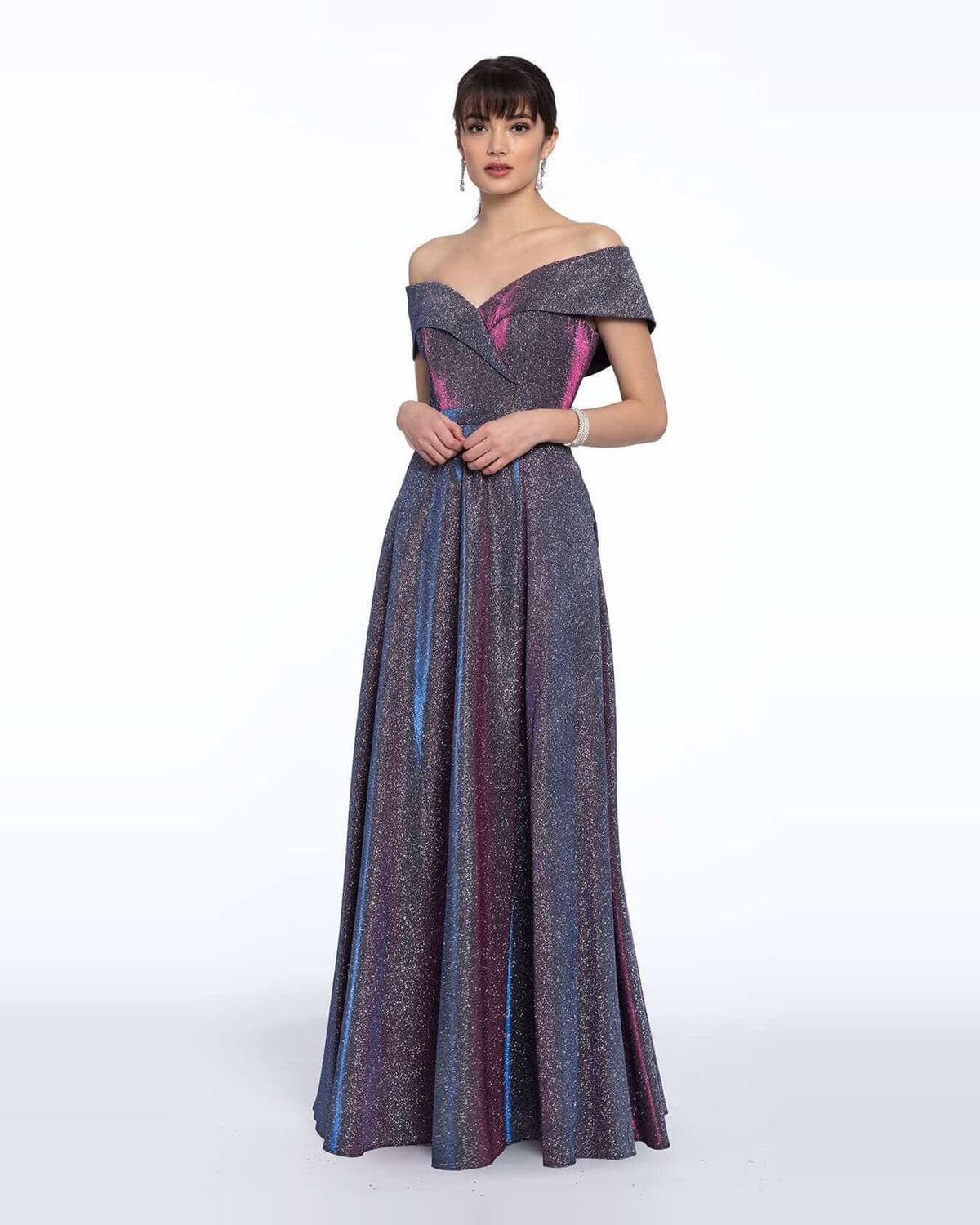 v neck a-line maxi prom dress - image 3