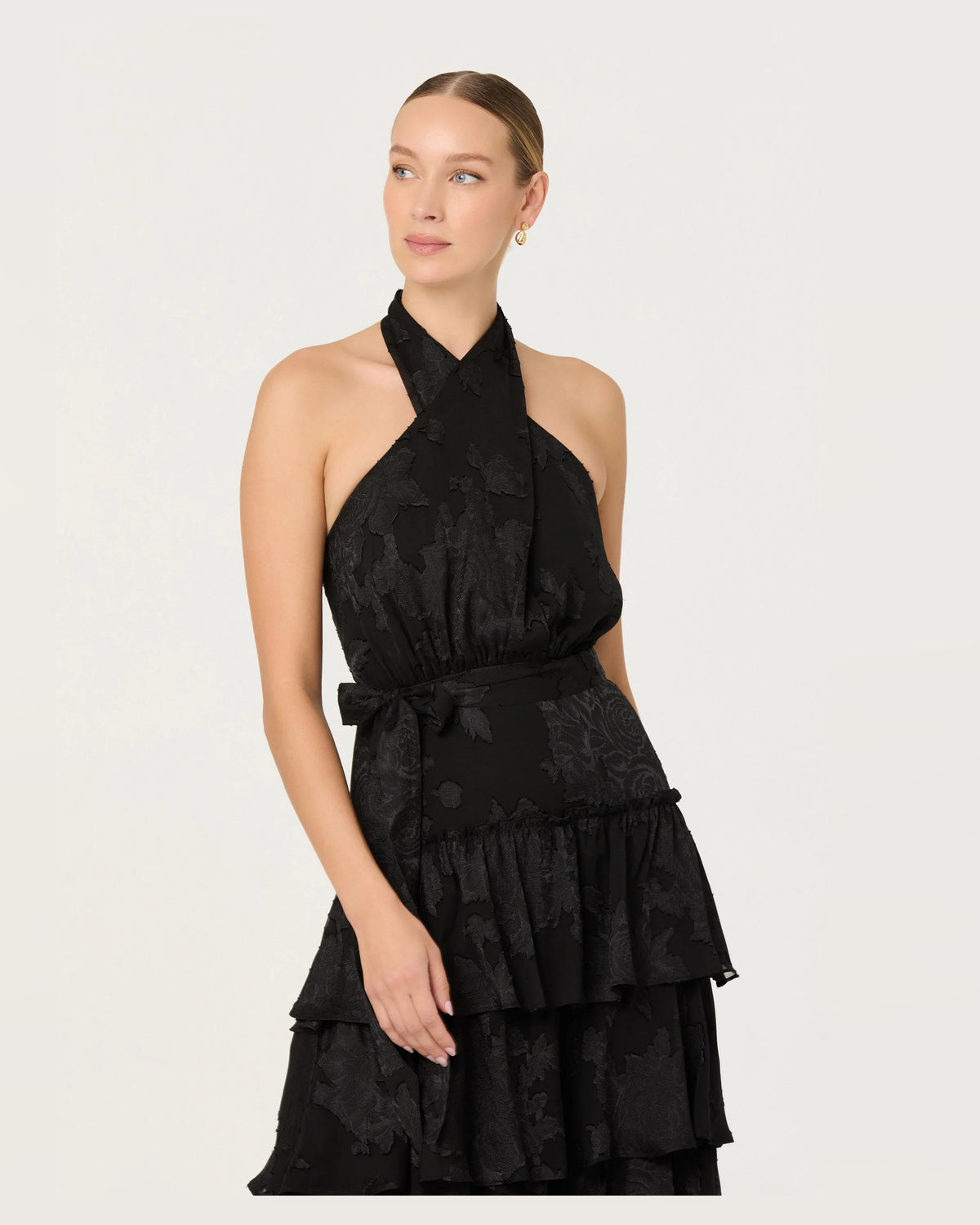halter neck a-line maxi formal dress - image 3