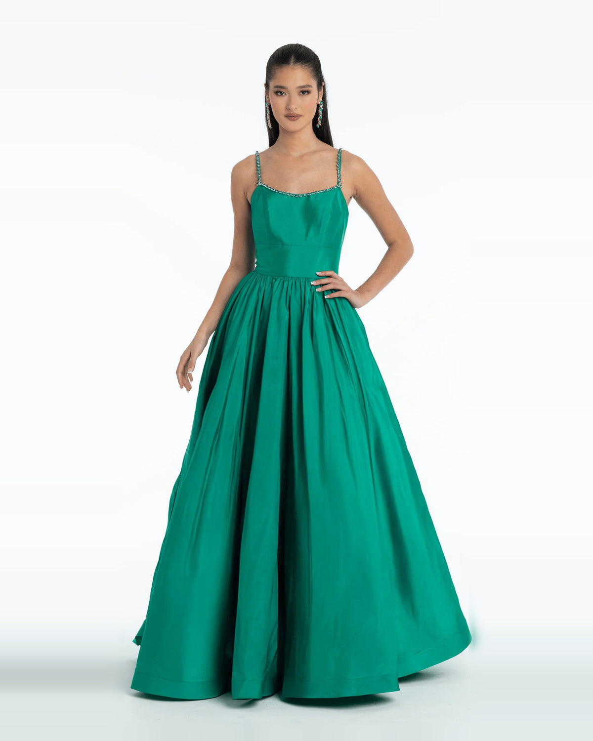 jewel neck ball-gown floor-length prom dress - image 3