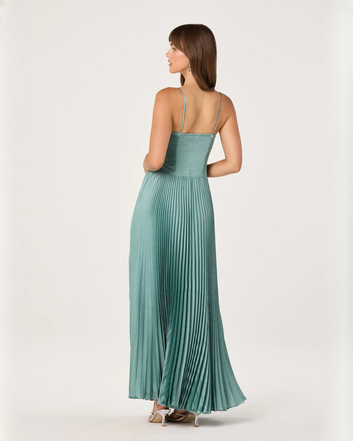 sleeveless chiffon a-line maxi bridesmaid dress - image 3