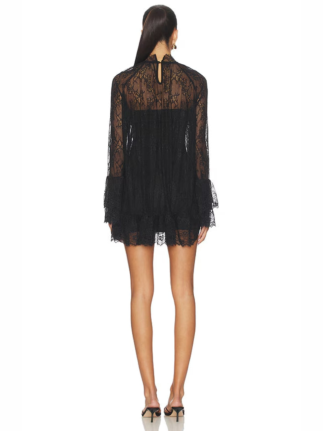 Orange mini homecoming dress, alternate view showing the dress shape and hem