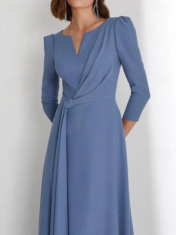Steel Blue floor-length mother of the bride dress, alternate view showing the dress shape and hem