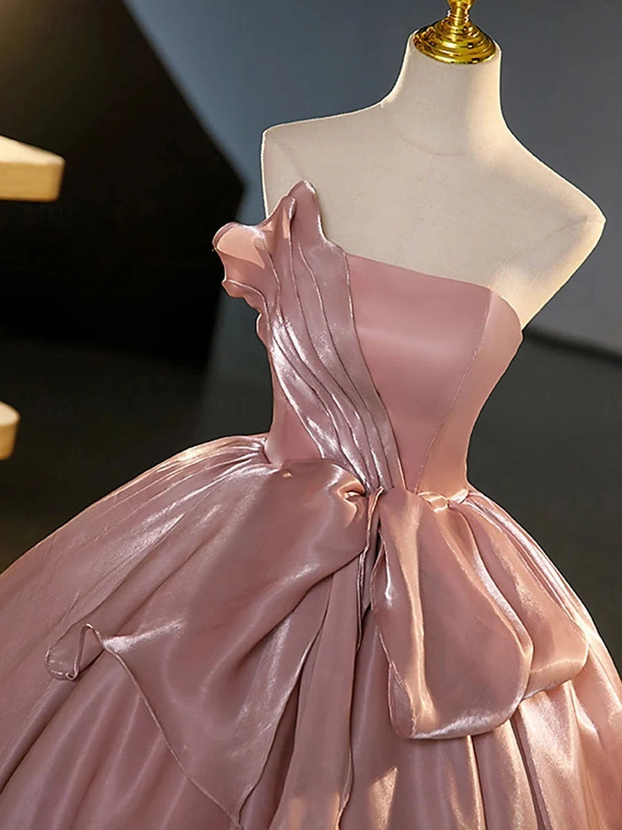 Blush Pink floor-length prom dress, alternate view showing the dress shape and hem