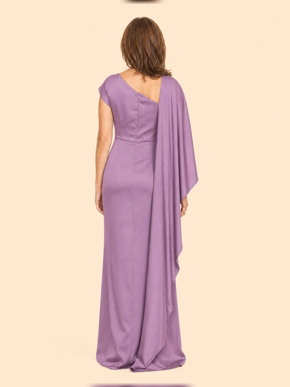 Jungle Green maxi mother of the bride dress, alternate view showing the dress shape and hem