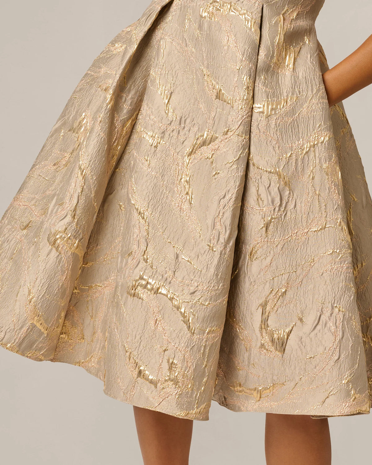 square neck fit-and-flare midi mother of the bride dress - image 3