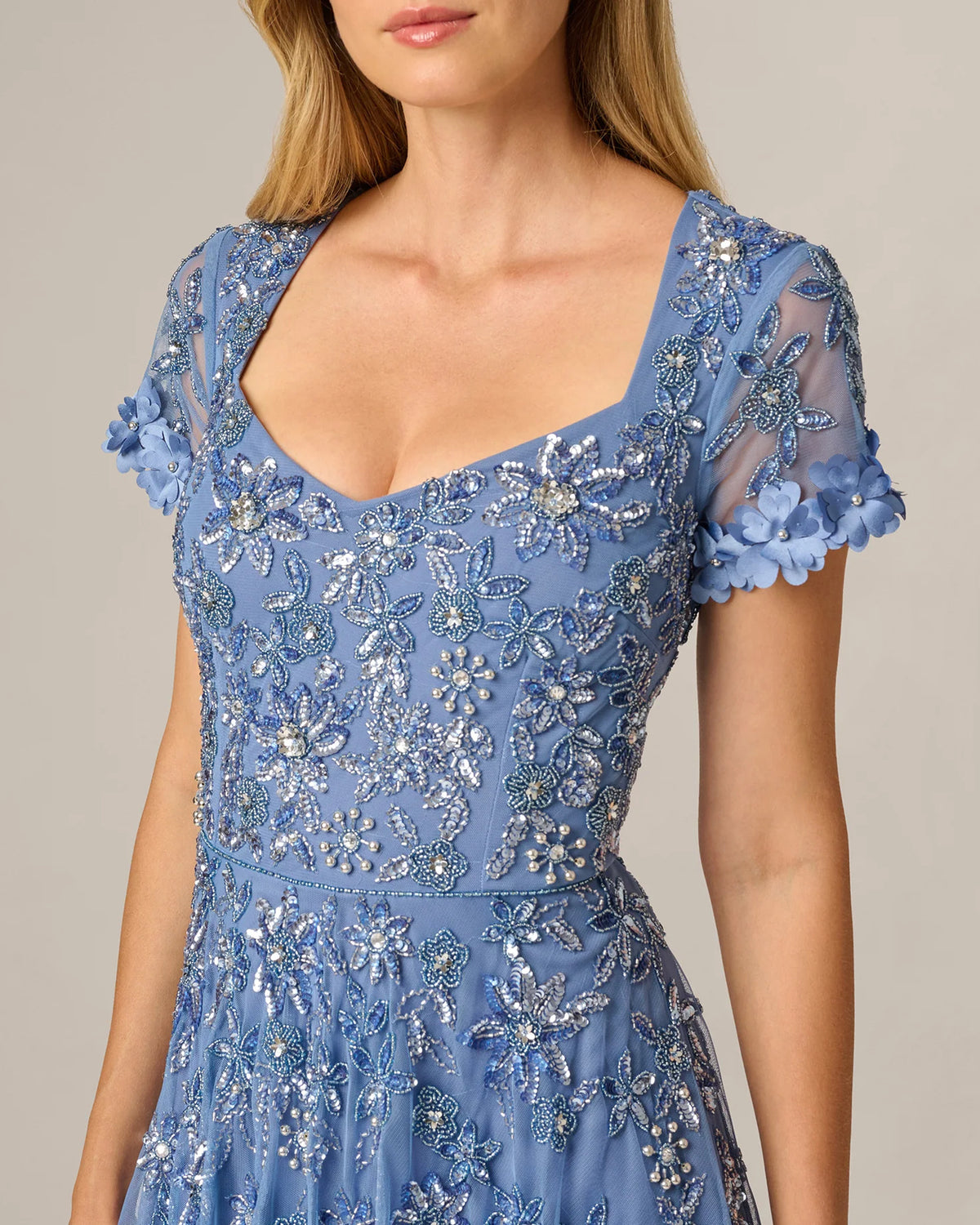 spaghetti strap a-line maxi mother of the bride dress - image 3