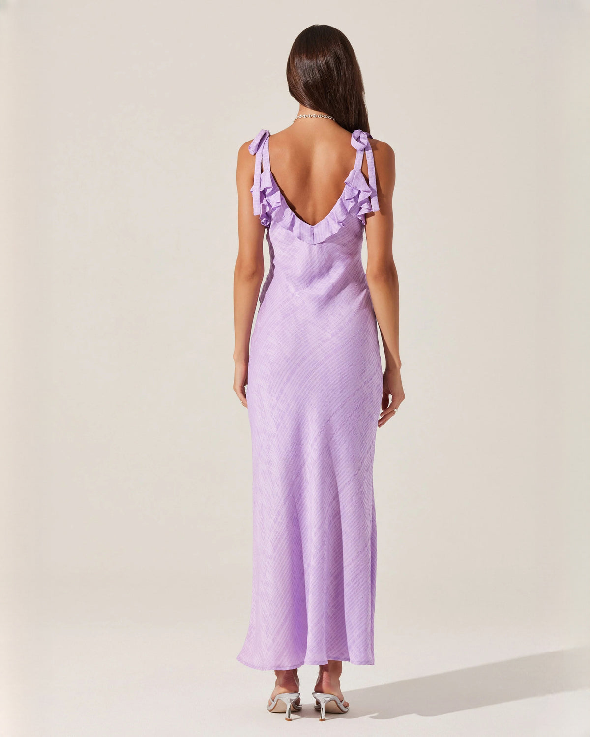 sleeveless satin a-line maxi bridesmaid dress - image 3