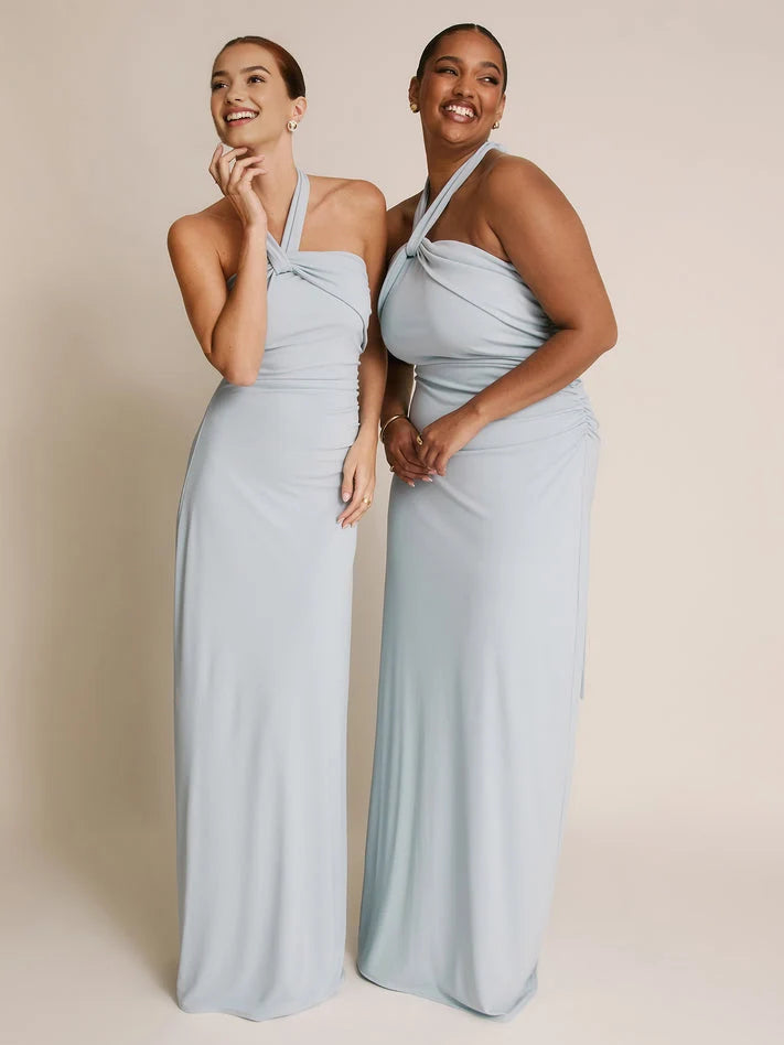 Sky Blue floor-length bridesmaid dress, alternate view showing the dress shape and hem