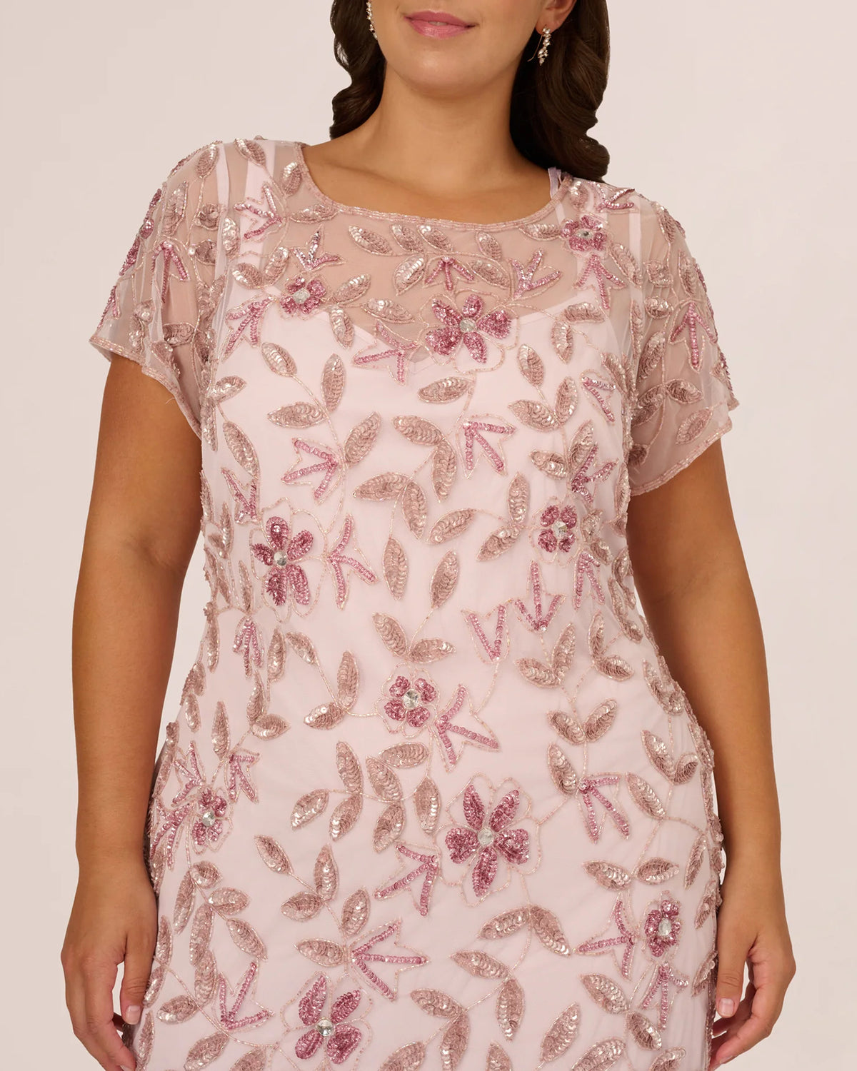 short-sleeve a-line maxi mother of the bride dress - image 3