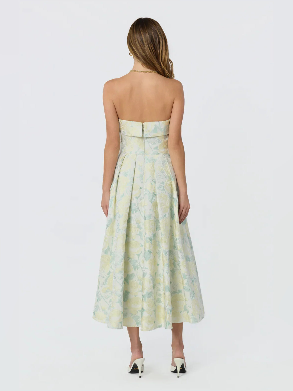 As Picture midi prom dress, alternate view showing the dress shape and hem