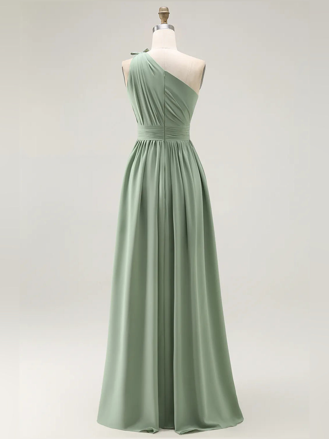 Black floor-length bridesmaid dress, alternate view showing the dress shape and hem