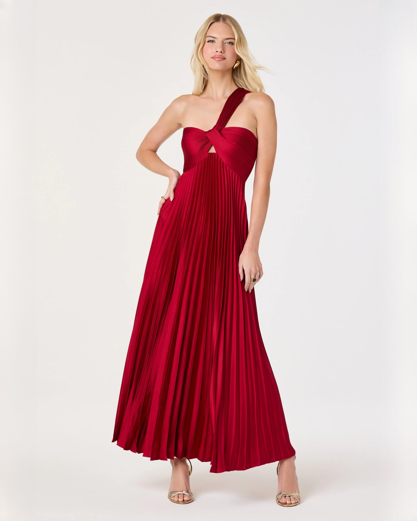 one-shoulder chiffon a-line maxi bridesmaid dress - image 3