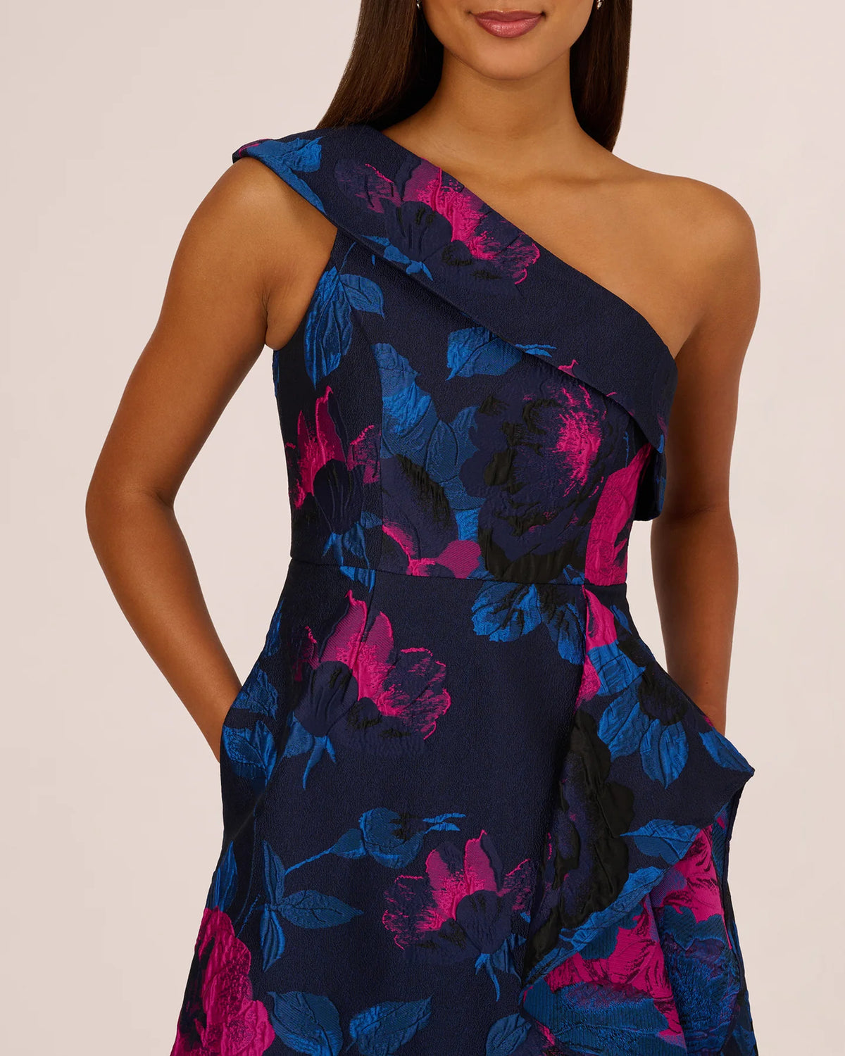 one-shoulder a-line maxi mother of the bride dress - image 3